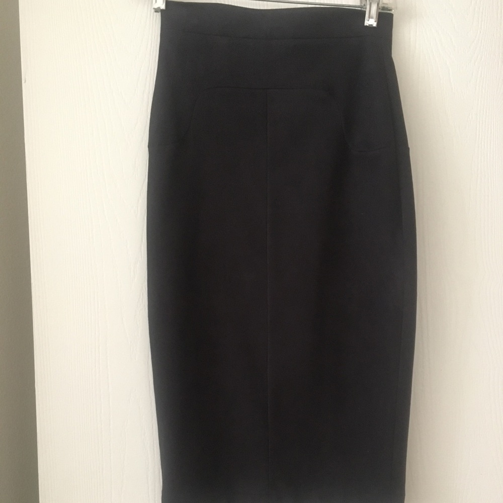 Robert Rodriguez black faux suede skirt